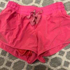 Lululemon Hottie Hot Shorts 2.5” ultra rare with a tie. Pink athletic shorts!
